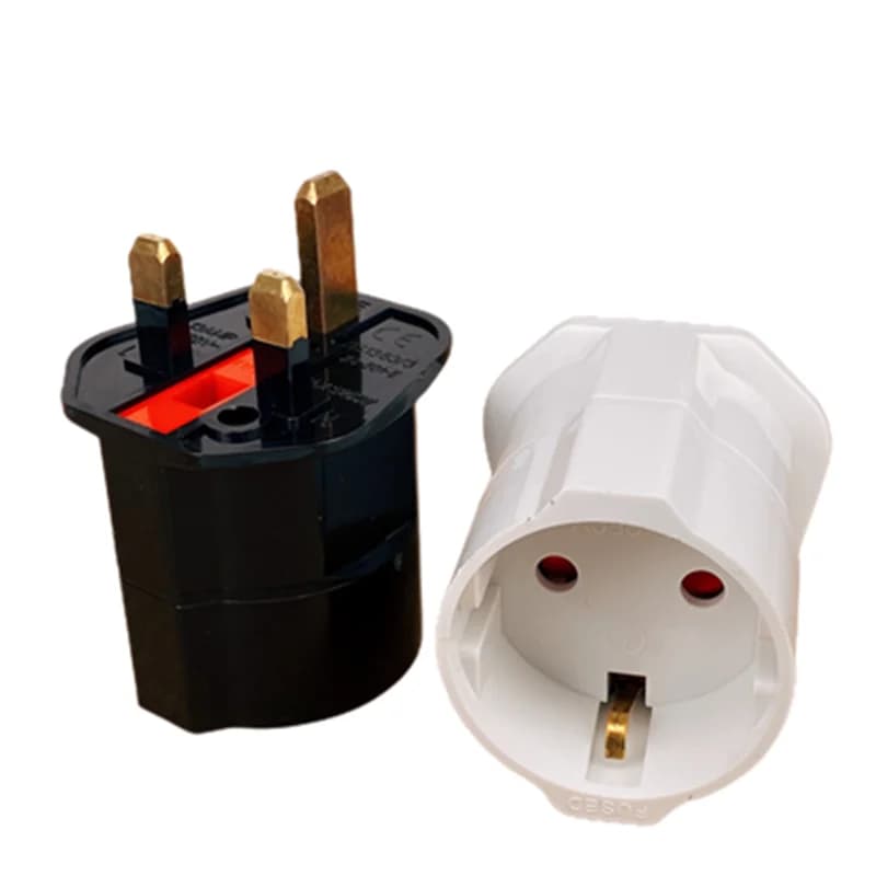 Adaptateur de prise européenne 2 broches vers UK 3 broches, 1 pièce, adaptateur secteur de voyage Eu