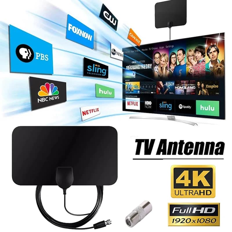 Antenne TV pour Global Digital TV DTV Box 1080P DVB-T2 3000 Miles Booster HD pour montres extérieur