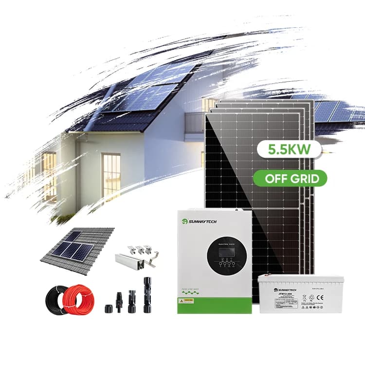 Système de stockage d'énergie solaire pour usage domestique, système solaire hors réseau 5,5 kW, pac
