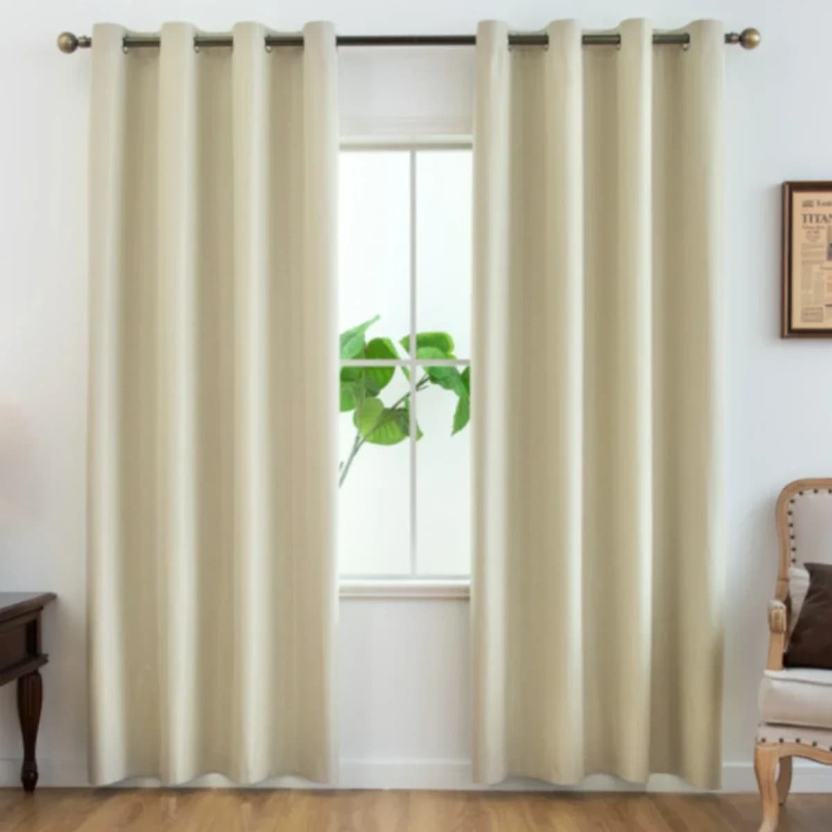 Rideau occultant 100% moderne avec doublure enduite, 2 pièces, pour chambre à coucher, salon, salle