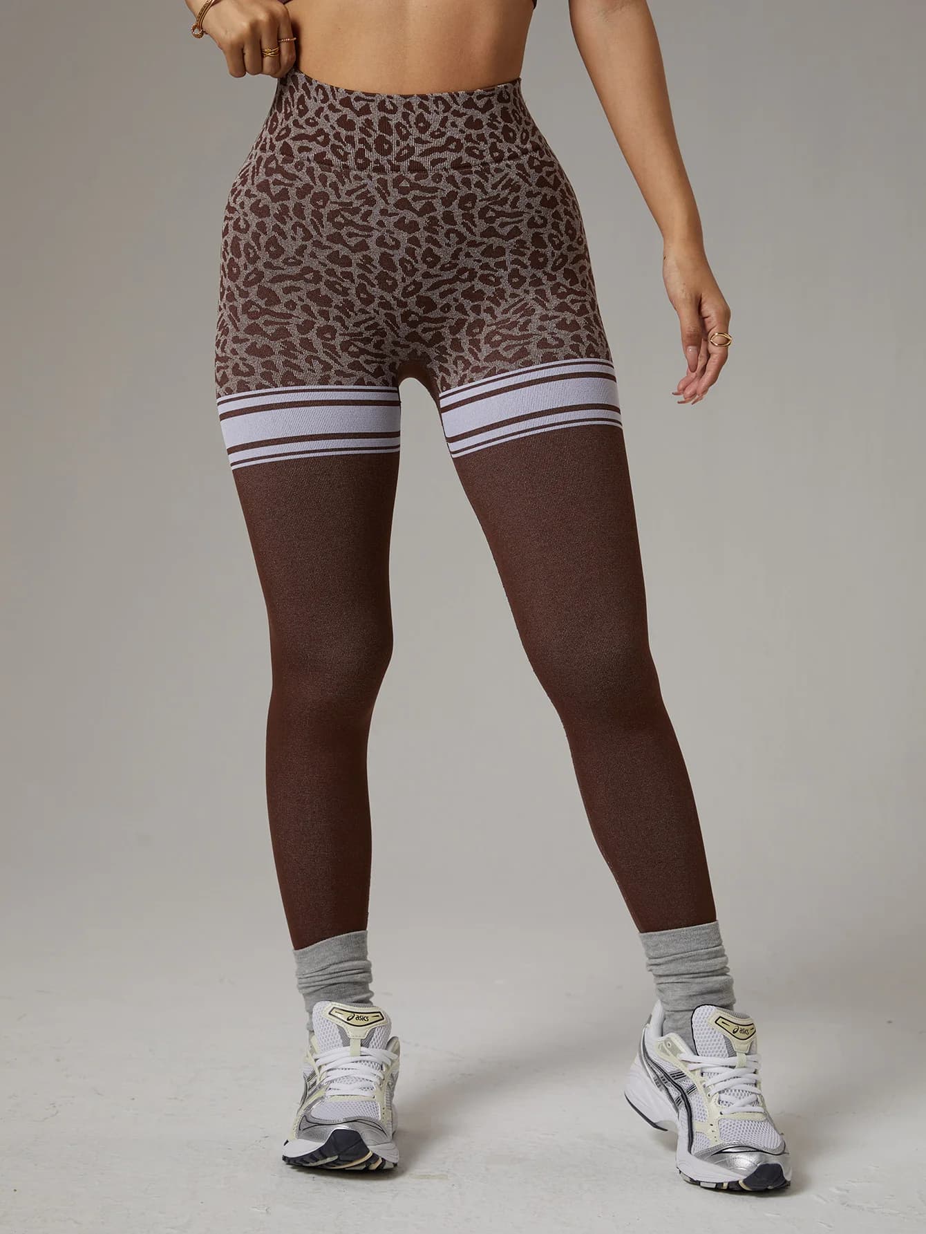 Pantalon de Yoga sans couture imprimé léopard, taille haute, levage des hanches, respirant, séchage