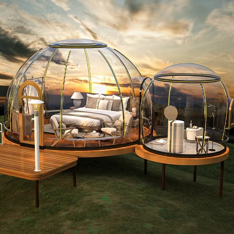 Maison préfabriquée extérieure de bulle de salle de dôme d'hébergement de station de camping