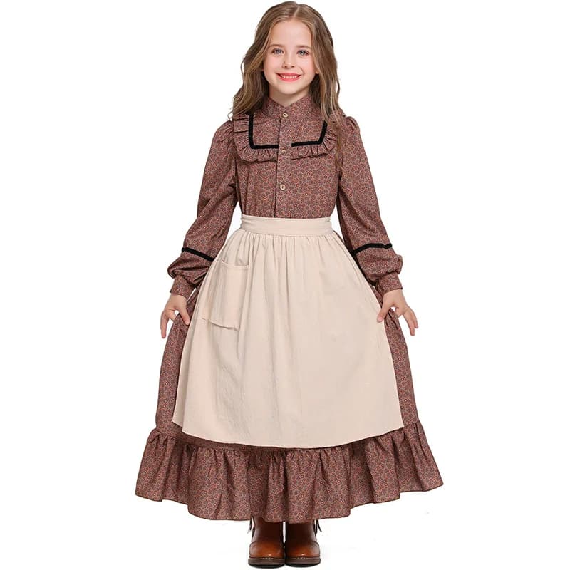 Pourim petite maison sur la prairie Costume début américain coloniale pionnier fille Cosplay carnava
