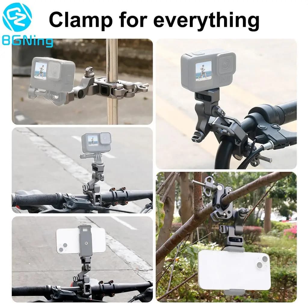 Support universel pour caméra d'action à tête sphérique réglable sur 3 axes, cardan 3 directions, po