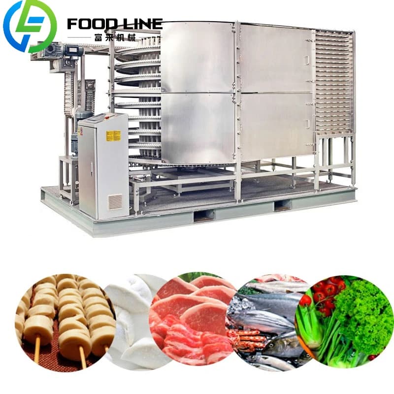 Machine de congélation rapide pour pâtes, fruits et légumes, fruits de mer, crevettes, poisson, vian