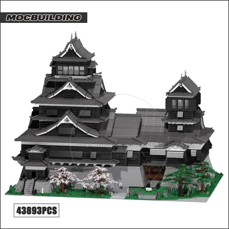 Ensemble de blocs de construction de château MOC, Architecture célèbre, briques technologiques, vue