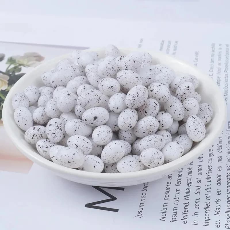 10 pièces/sac 3D oeufs mignons Simulation oeufs de caille bricolage Décor résine oeufs de Pigeon Min