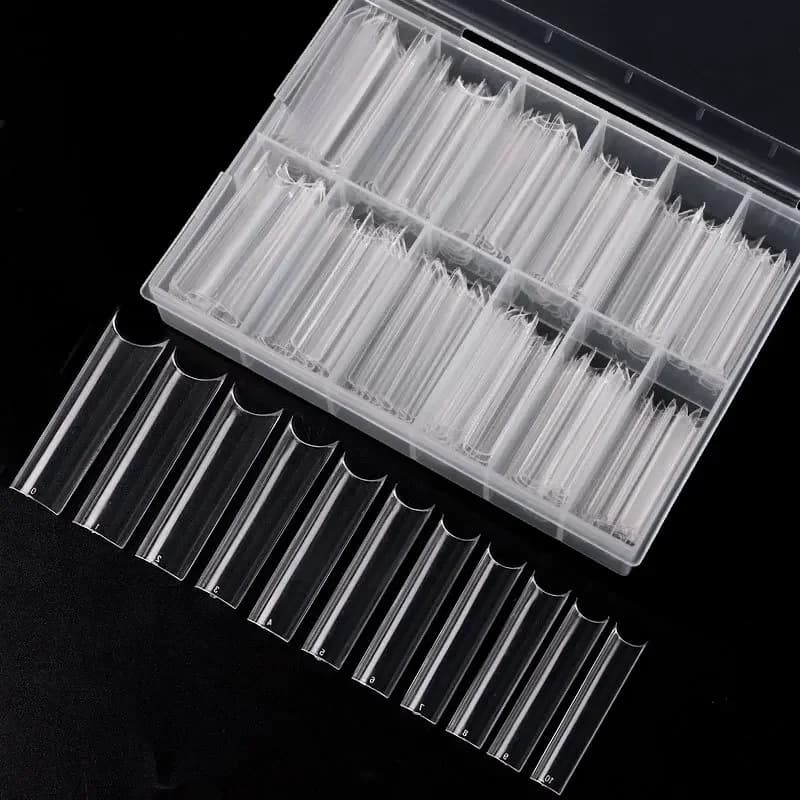 Faux ongles extra droits média, 240 pièces/boîte, longs, carrés, courbés, en ABS, N64.C, pour salon