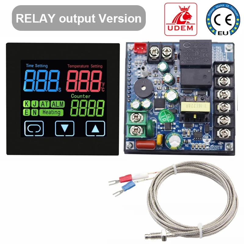 Thermostat HEATPRESS avec minuterie et fonction compteur Écran LCD Écran tactile Alarme temporelle P