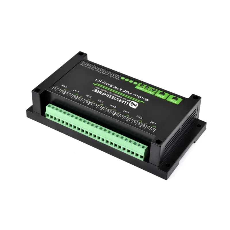 Module de relais 8 canaux à double port Ethernet (C), protocole Modbus RTU, alimentation PoE, avec d