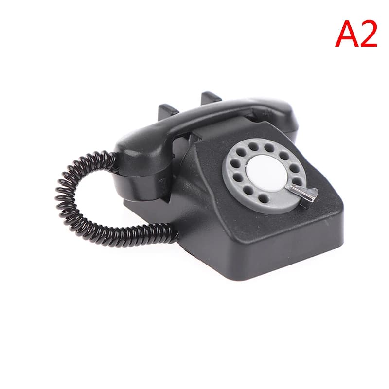 Offre spéciale! 1 pièce, téléphone rétro miniature simulé 1:12, décoration de meubles pour maison de