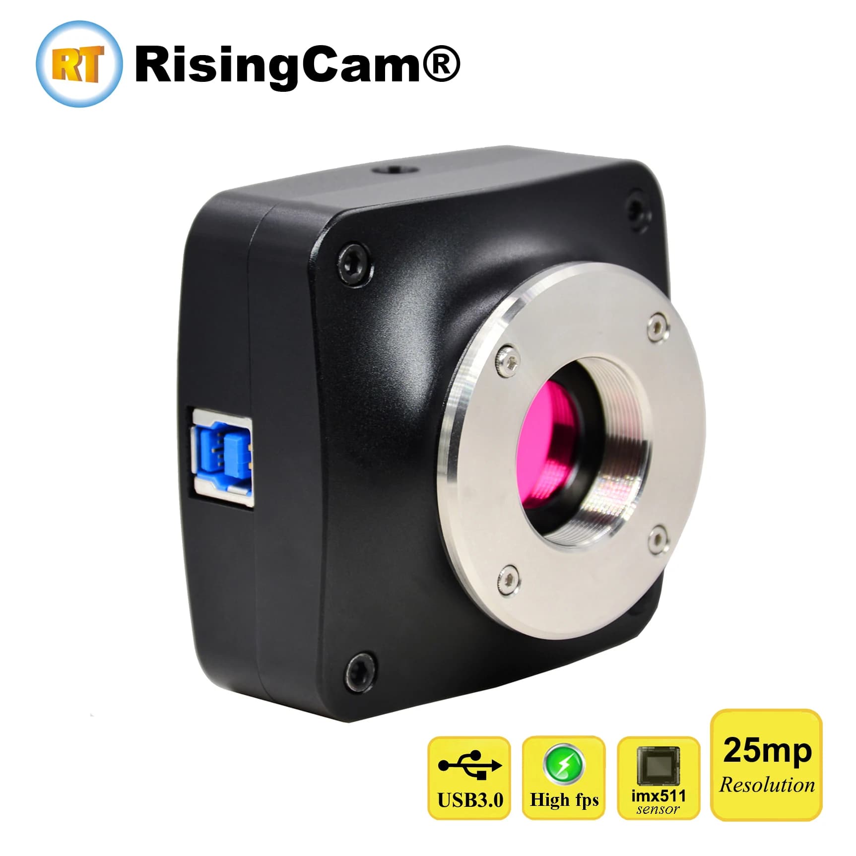 Caméra de microscope biologique numérique RisingCam à haute fréquence d'images, capteur CMOS imx511