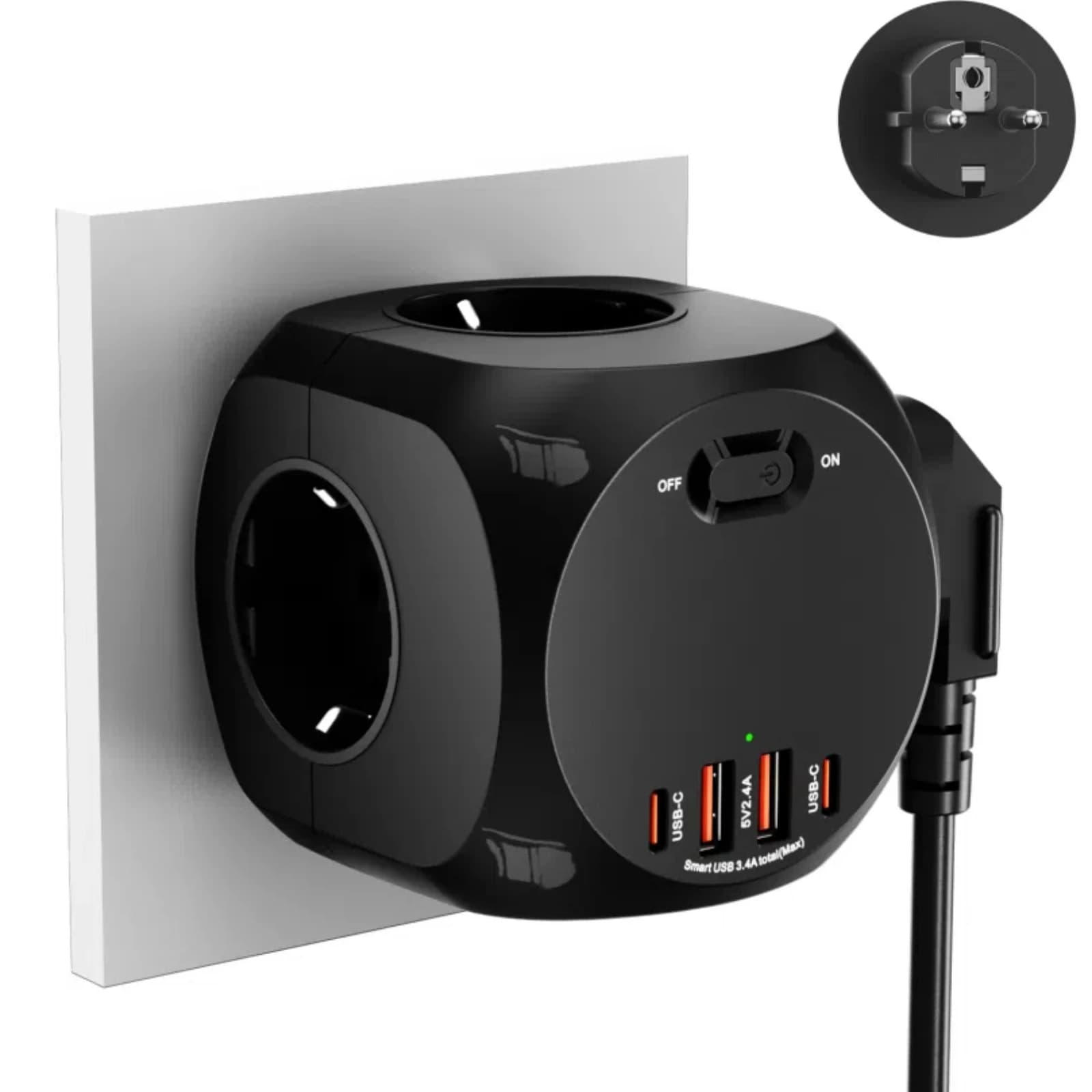 【 Charge rapide 8-en-1 】Cube d'alimentation portable multifonctionnel haute puissance 4000W, station