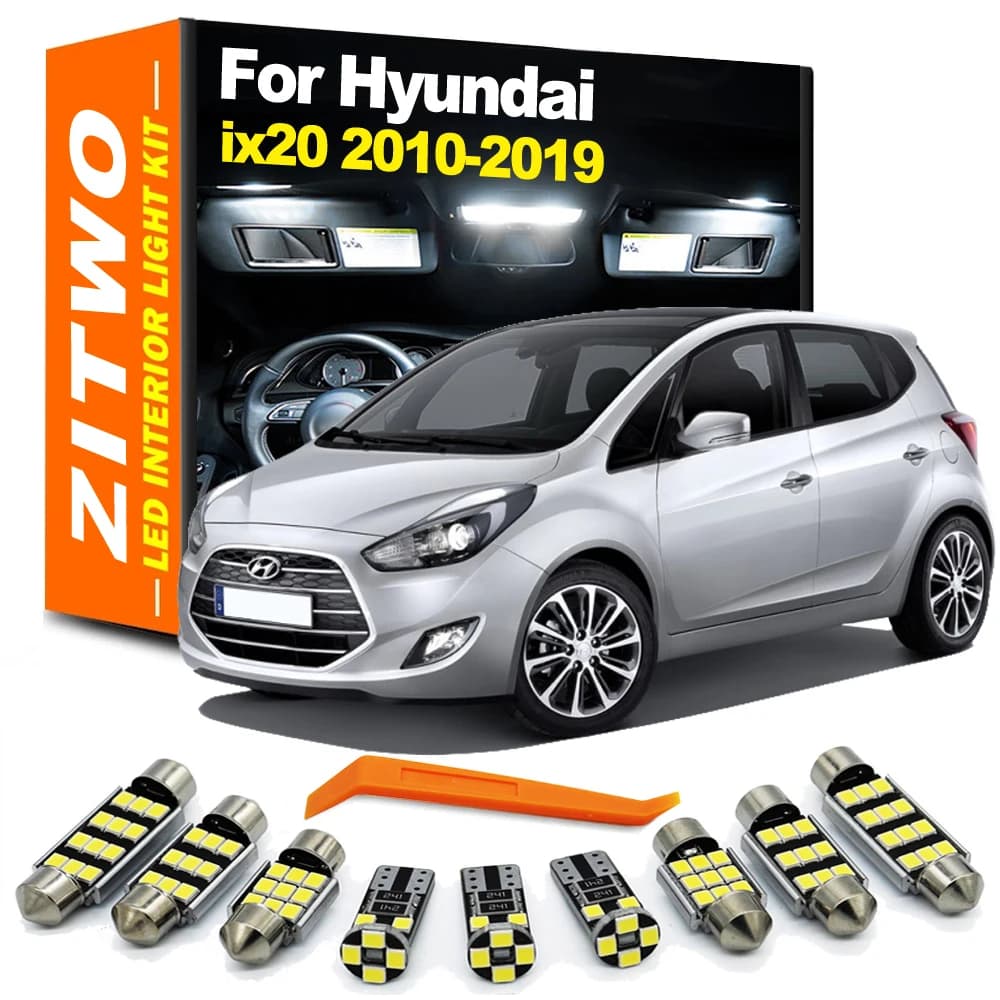 ZITWO 11 pièces LED intérieur dôme lecture coffre ampoule Kit pour Hyundai ix20 2010 2011 2012 2013
