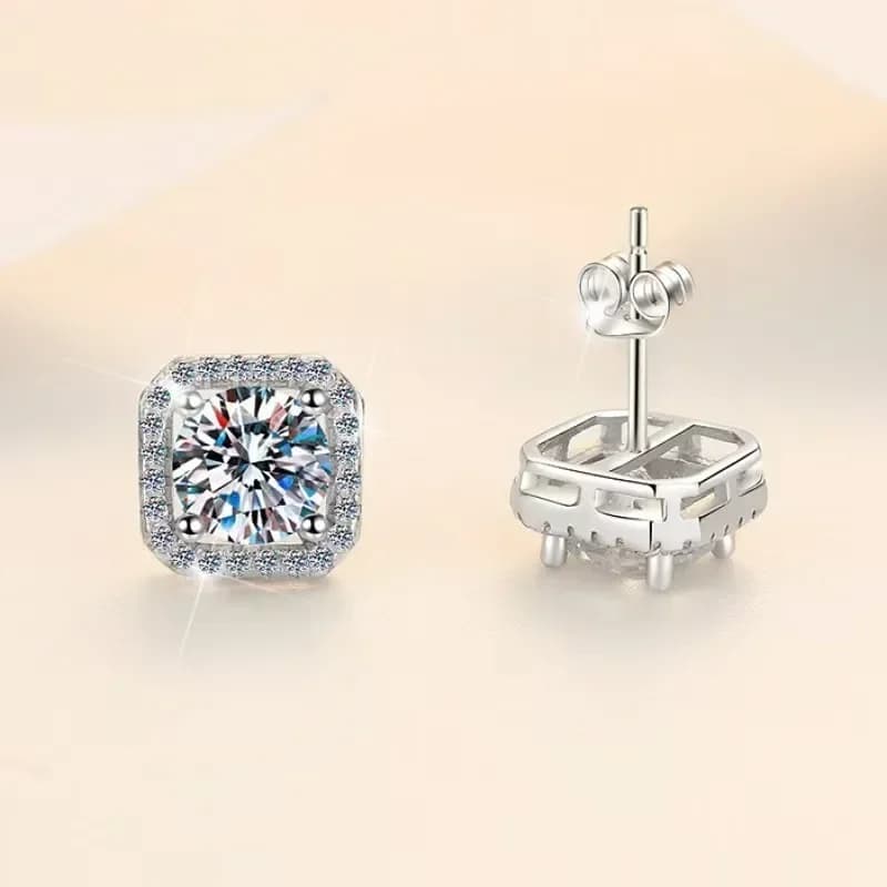 DISINIYA – boucles d'oreilles couleur Mosonite, sac carré, bijoux de mariage, fête simple et à la mo