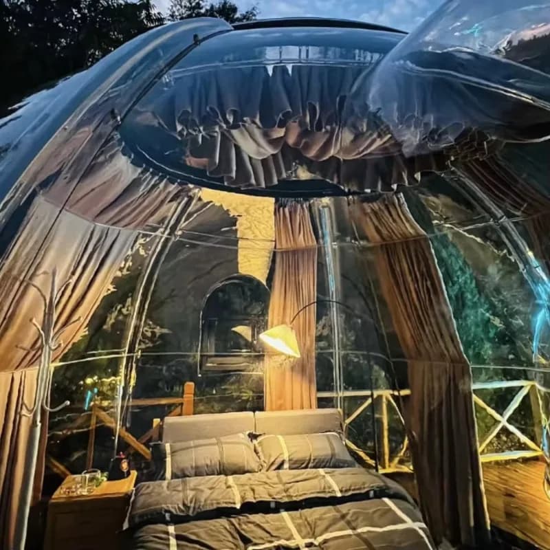 Dôme bulle étanche en polycarbonate pour maisonnette, chambre ciel étoilé, hôtel extérieur transpare