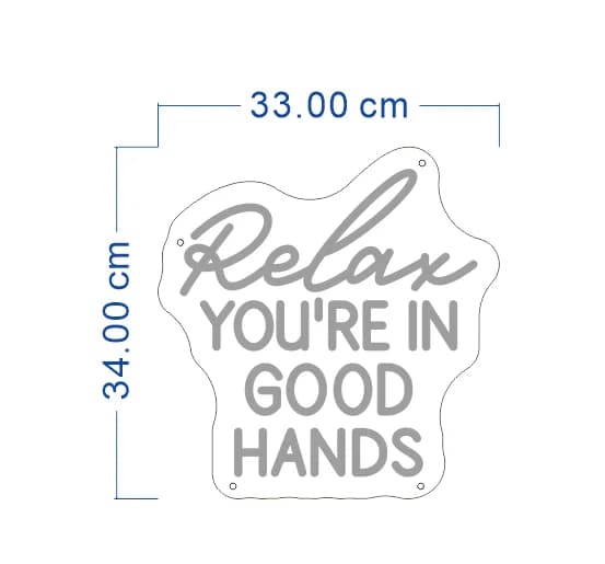 Rassissez-vous, vous êtes en bonnes mains, enseigne au néon pour ongles, soins de la peau, Salon de