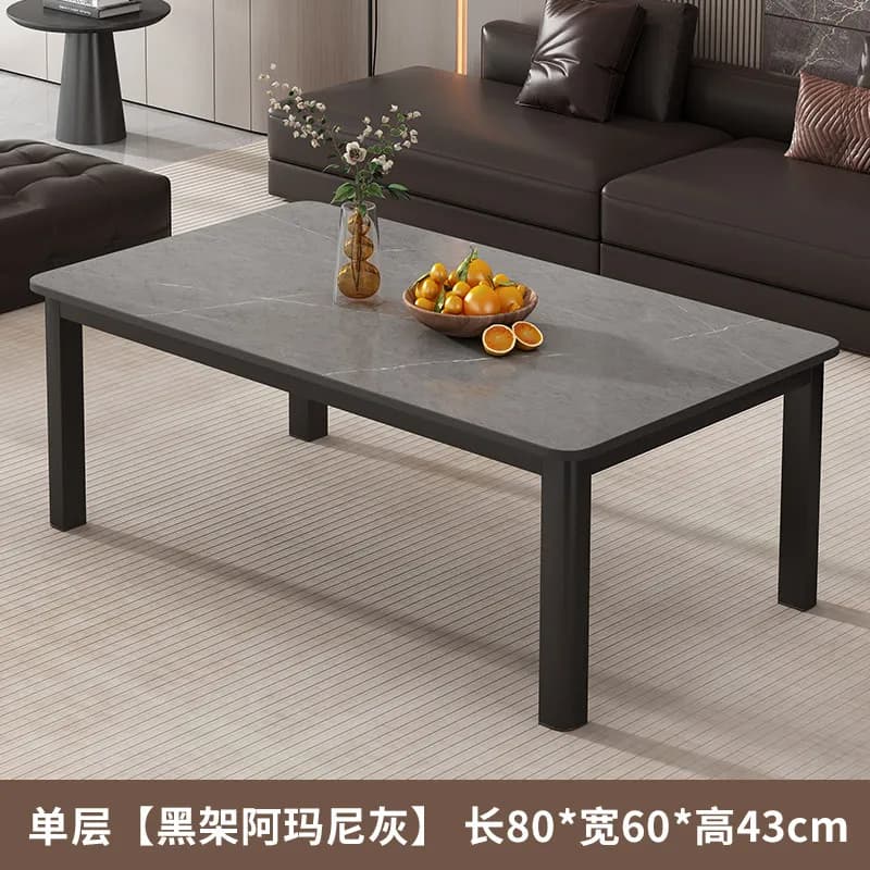 Table basse en marbre pour salon, petit espace, luxe moderne, style nordique, rectangulaire, simple,