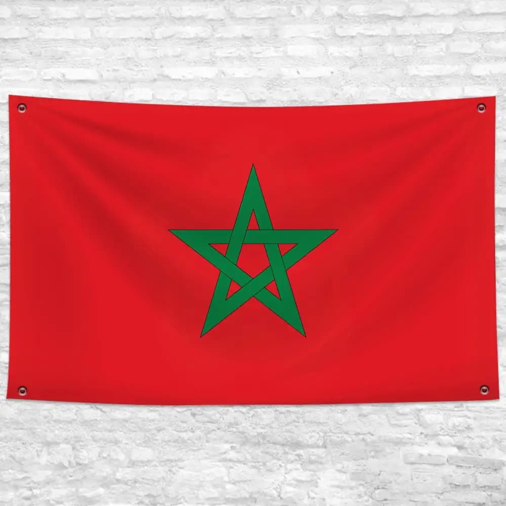 Drapeaux du Maroc – Bannière murale décorative personnalisée pour chambre, salon, bureau à domicile,