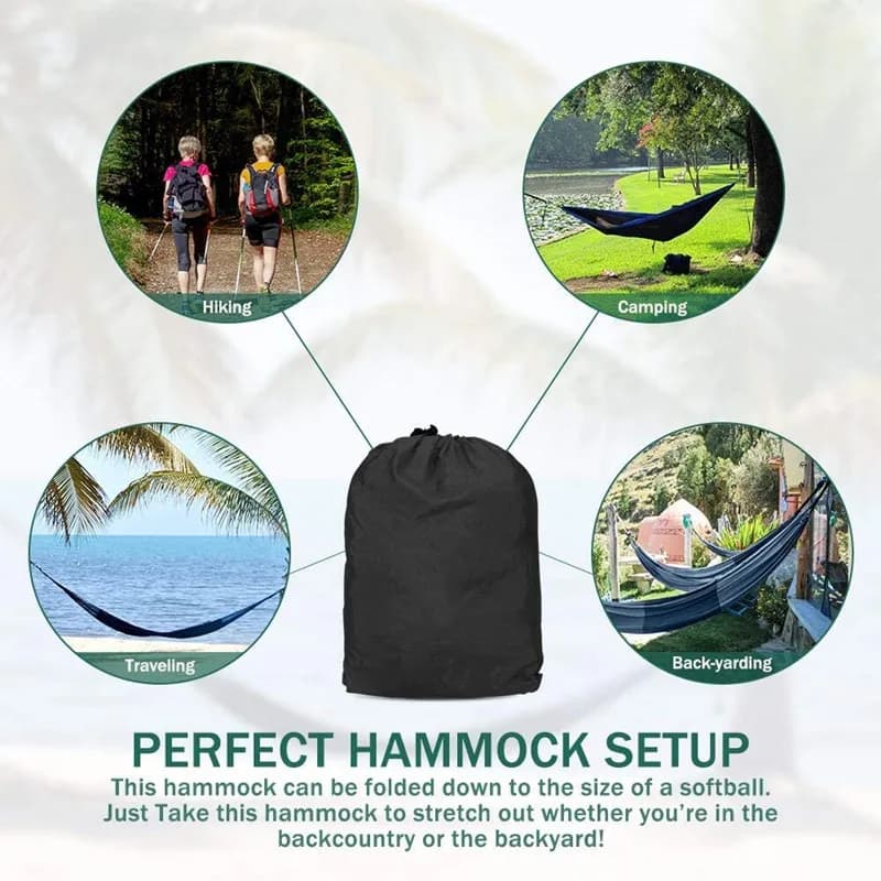 Hamacs portables 270x140cm, tissu Parachute couleur Nylon, taille simple et Double, pour Camping en