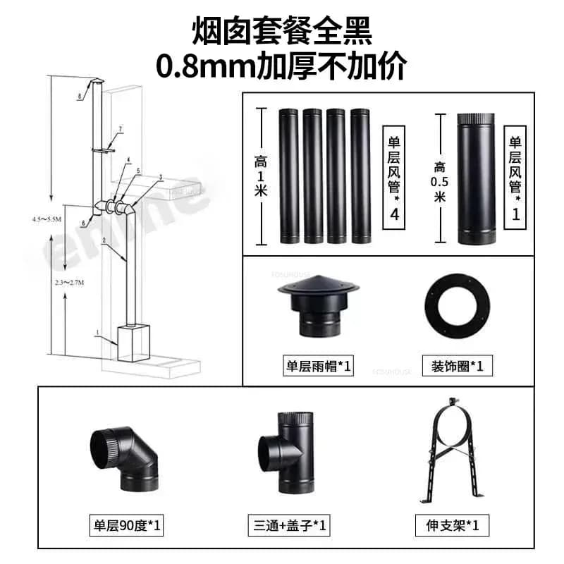 X4 Cheminées en fonte américaines pour salon, poêle à bois créatif pour chauffage domestique, villa,