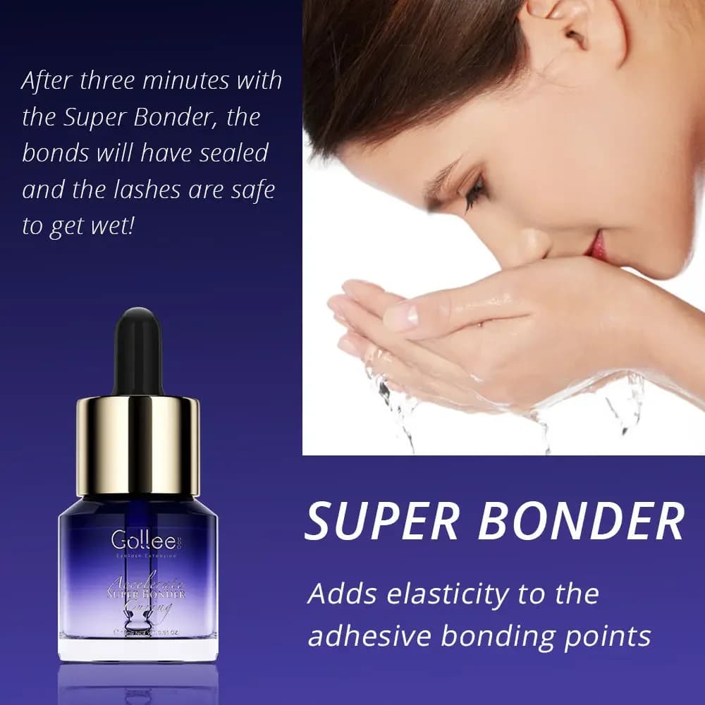 Gollee accélère Super Bonder pour toute colle d'extension de cils, rend l'extension de cils dure plu