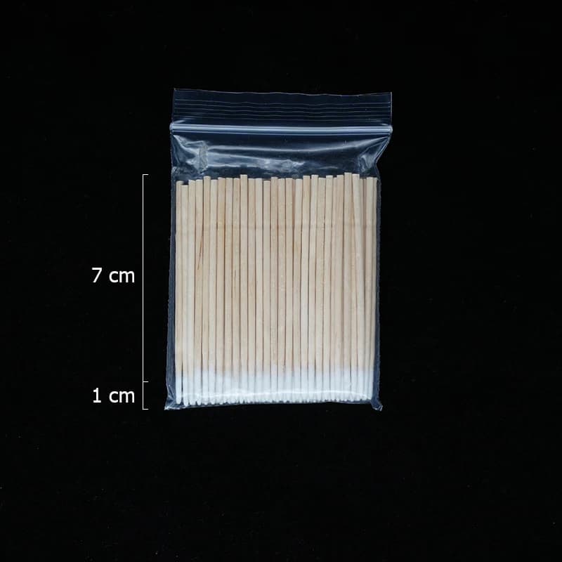 300 pièces ongles bois coton-tige bâtons propres dissolvant de vernis à ongles outils d'art tête de