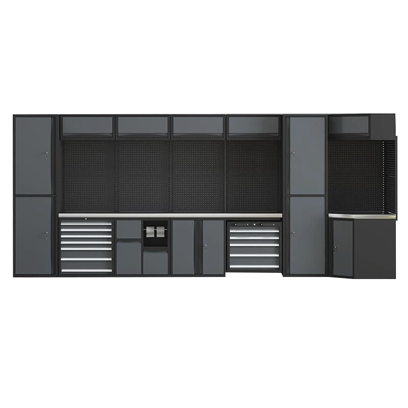 Établi de garage avec armoire de rangement d'outils pour atelier