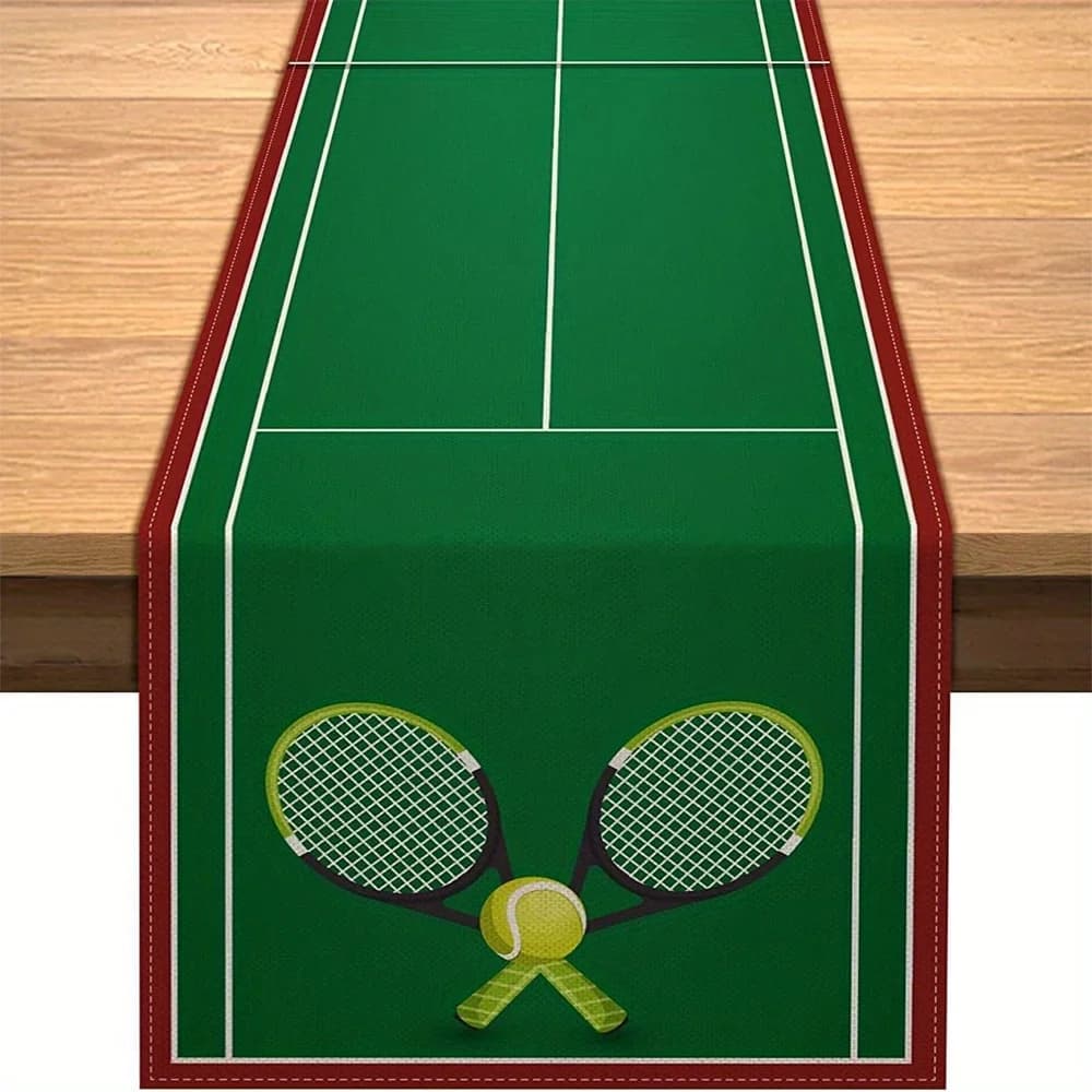 Chemin de table pour terrain de tennis 1 pièce pour fermiers, intérieur, cuisine, anniversaire, déco