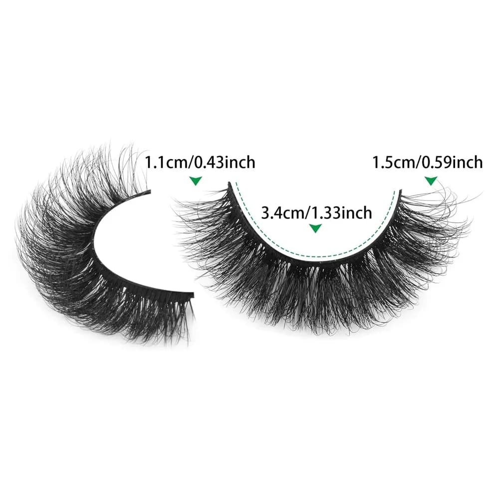 14 paires de faux cils d'aspect naturel, épais et moelleux, en Faux vison, Pack de cils œil de chat