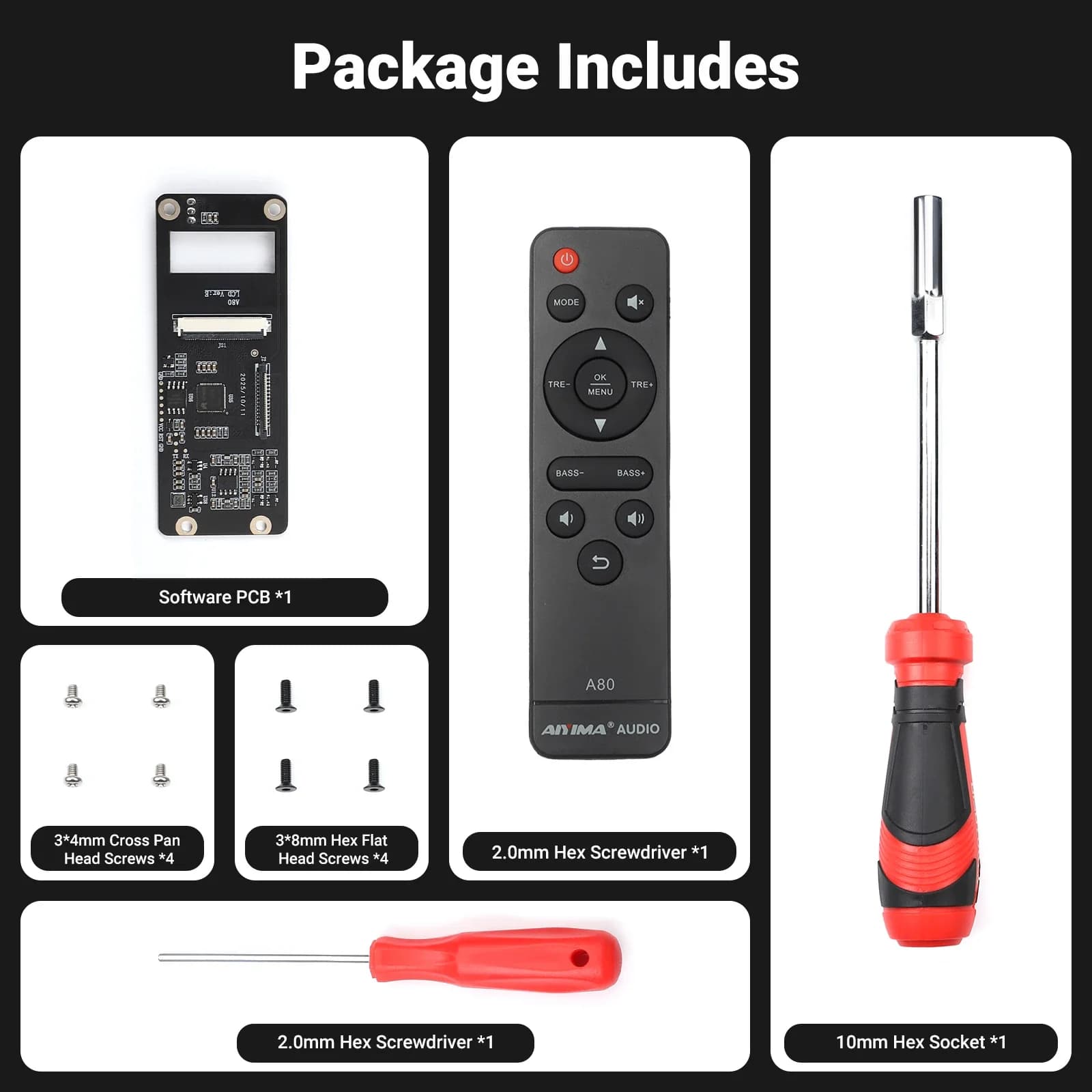 AIYIMA Audio logiciel carte et télécommande mis à niveau du firmware pour A80