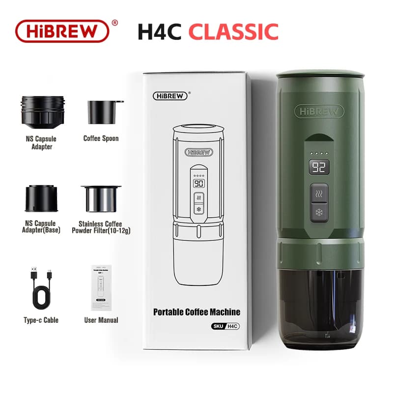 HiBREW – Machine à café expresso Portable, pour voiture et maison, Camping, adaptée à la capsules Ne