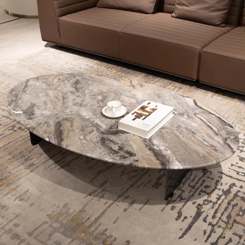 Table basse ovale nordique Design organisateur Tables minimalistes italiennes marbre Premium Mesa De