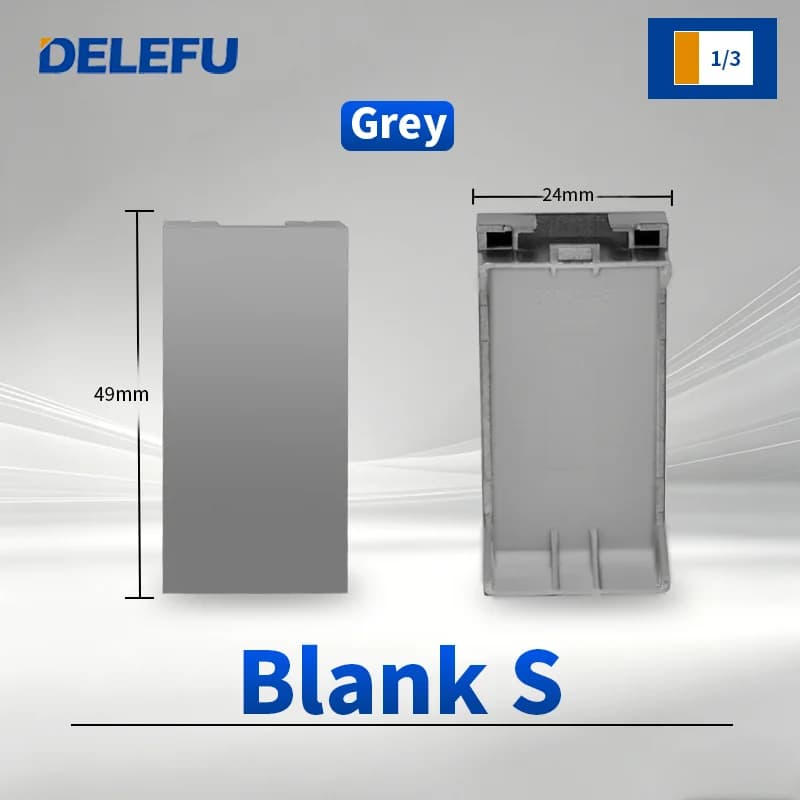 Module d'interrupteur mural DELEFU gris avec logo, style italien, touches fonctionnelles, possibilit