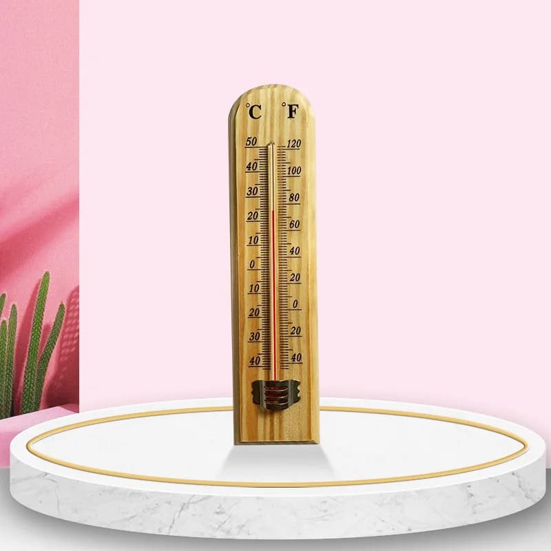 Thermomètre mural en bois -40 ℃ +50 ℃ /-40 ℉ +120 ℉ Thermomètre pour contrôleur de température d'é