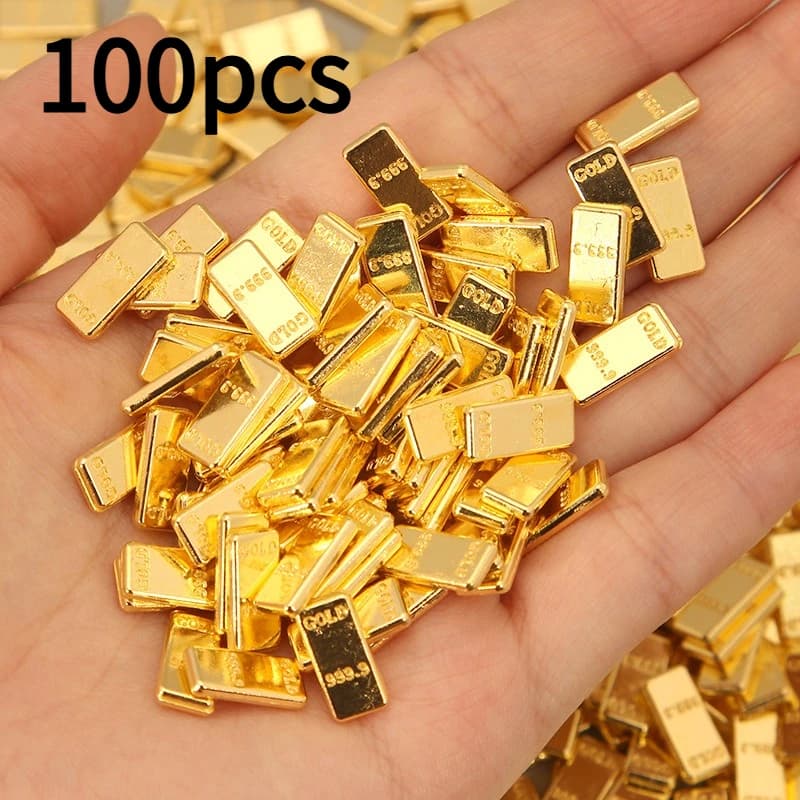 Lot de 100 briques dorées réalistes de qualité supérieure, cadeau de déménagement avec huit bénédict