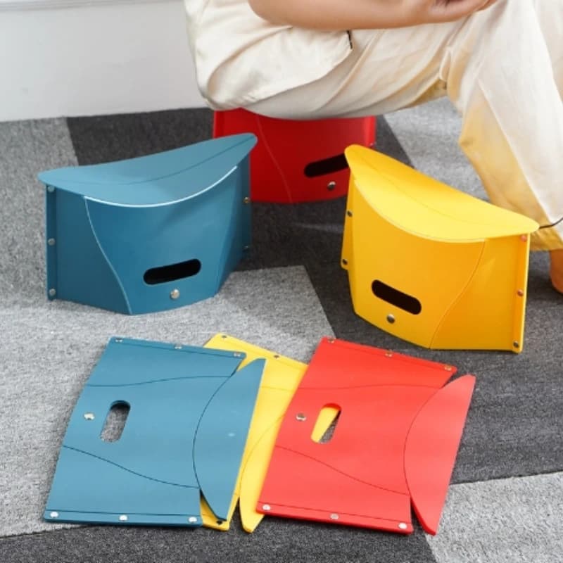 Chaises en plastique antidérapantes multifonctions, escabeau pliant Portable, panier à main pliable