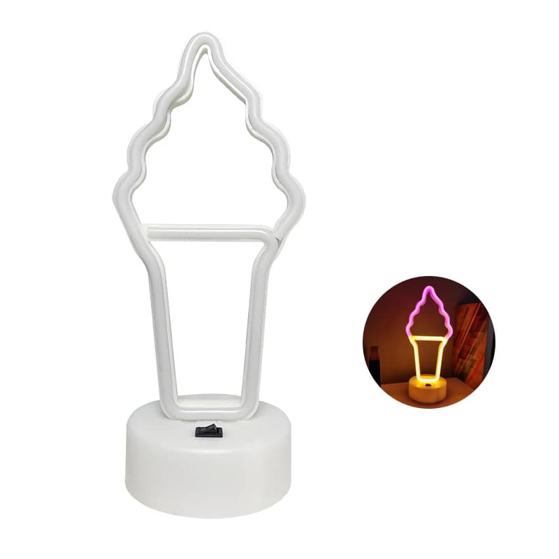 Enseignes lumineuses au néon avec base, lampe de table LED à piles ou USB, pour chambre à coucher, c