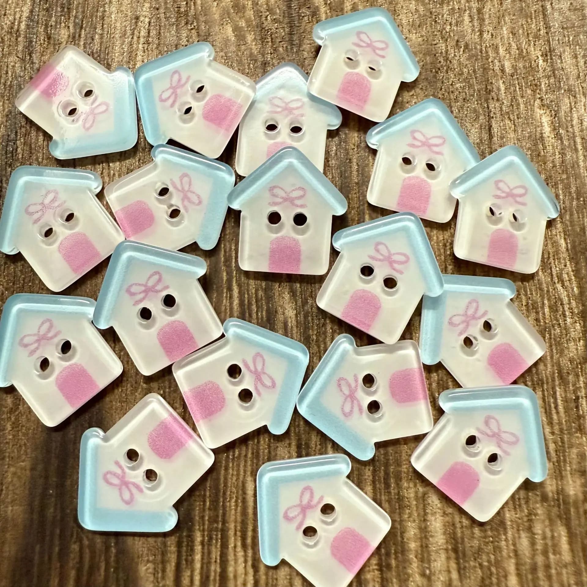 10 pièces de mini-boutons nœuds bleus mignons à motif dessin animé pour la décoration de pulls, chem