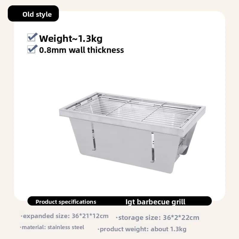 Barbecue d'extérieur en acier inoxydable, poêle d'extérieur Portable, brasero IGT pliable, 1 /1,5 un