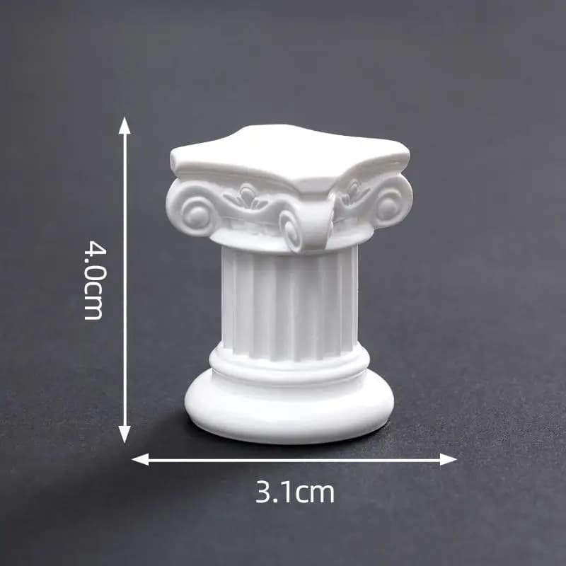 Intérieur maison salle à manger jardin paysage décor pilier romain colonne grecque Statue socle chan