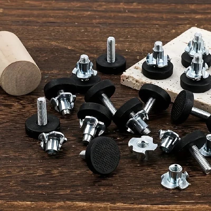 20 pièces pieds de nivellement de meubles | Installation sans outil, écrou en T, protection du sol