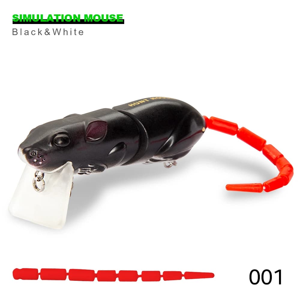 Leurre de pêche artificiel Hunthouse Rat, 85mm 17g, queue segmentée multi-articulée, leurre souris p