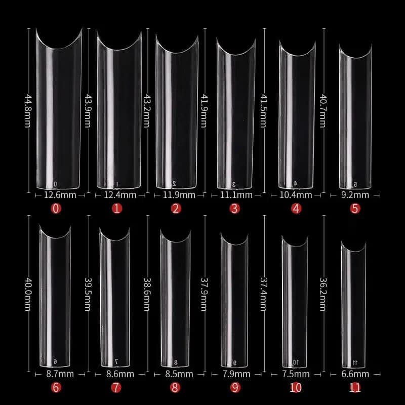 Faux ongles extra droits média, 240 pièces/boîte, longs, carrés, courbés, en ABS, N64.C, pour salon