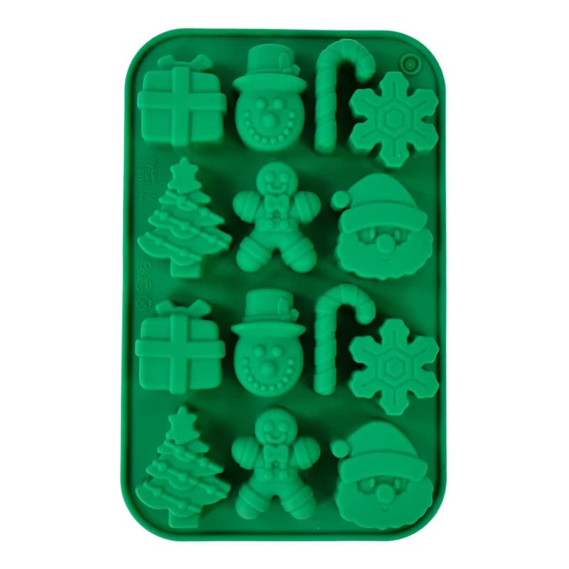 Moules à chocolat en silicone de Noël, bonhomme en pain d'épice, flocon de neige, arbre de Noël, bon