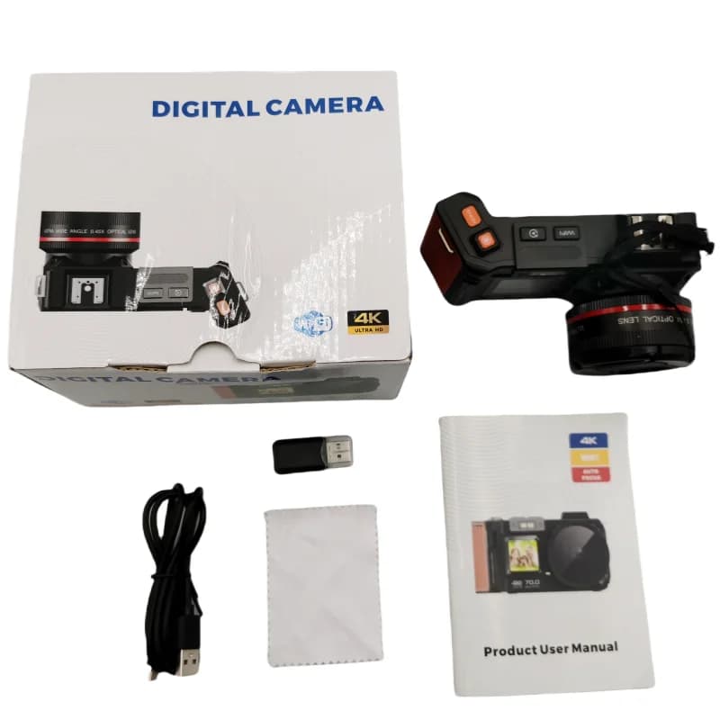 Caméra monoculaire WIFI 100D double écran 4K UHD 70MP appareil photo reflex numérique avec filtres F