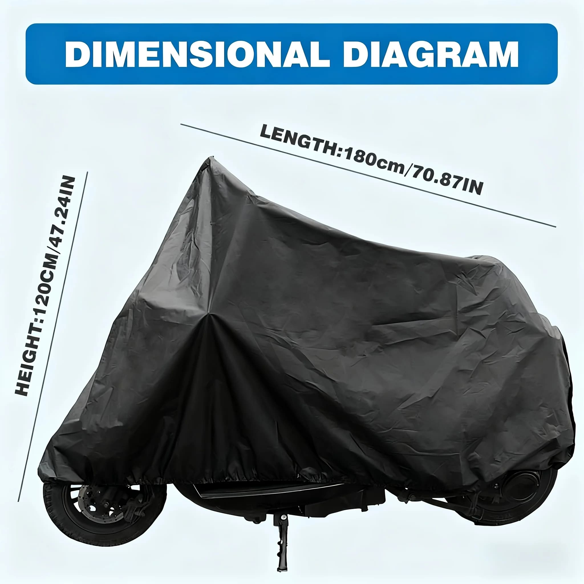 Abri de vélo noir à couverture intégrale, imperméable, anti-poussière, pare-soleil pour usage extéri