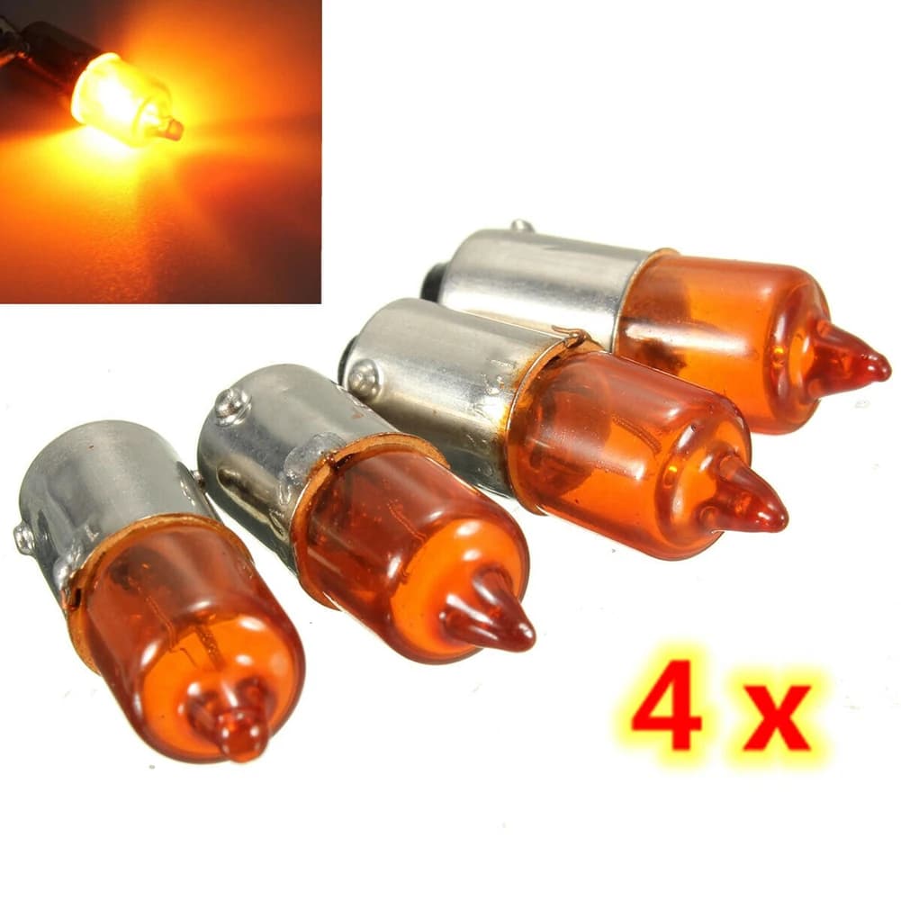 Mini clignotants de moto Amber 12V 6W, lot de 4 ampoules de signalisation pour moto, scooter, automo