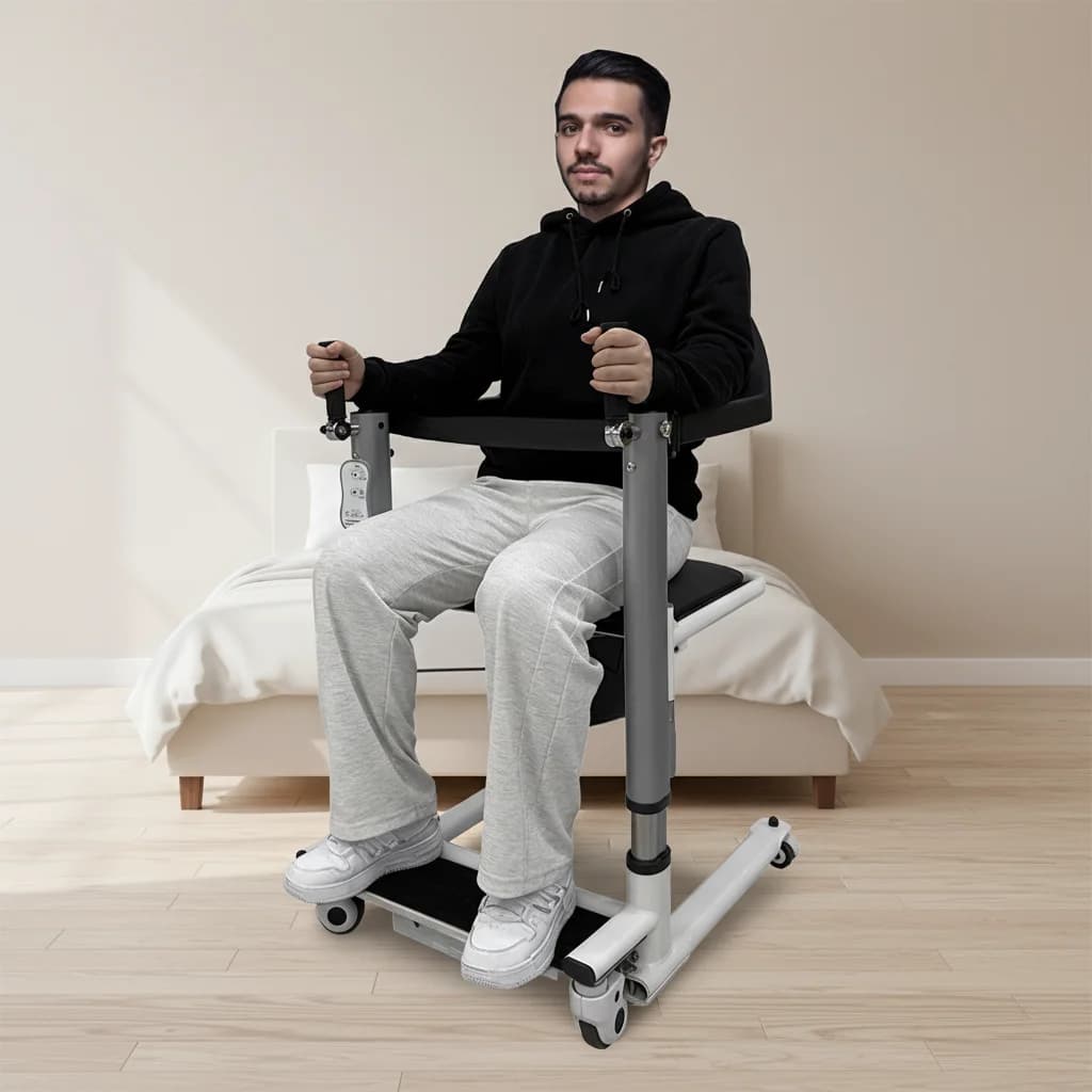 Transfert de fauteuil roulant et de lève-personne pour soins aux patients, fonction réglable robuste