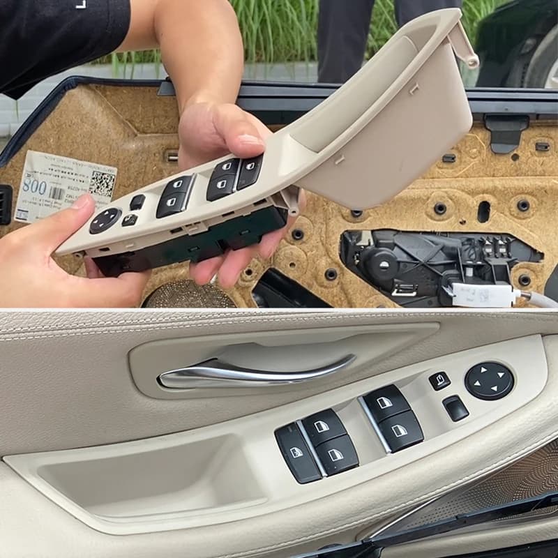 Poignée de porte intérieure de voiture RHD LHD, garniture de panneau de porte intérieure, couvercle